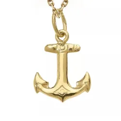 Anker Halskette aus vergoldetem Sterlingsilber und Anhänger aus 8 Karat Gold - Gold Collection