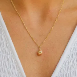 Fußball Halskette aus vergoldetem Sterlingsilber und Anhänger aus 8 Karat Gold - Gold Collection