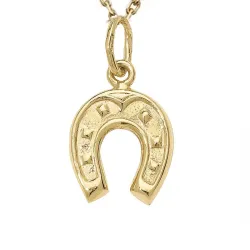 Hufeisen Halskette aus vergoldetem Sterlingsilber und Anhänger aus 8 Karat Gold - Gold Collection