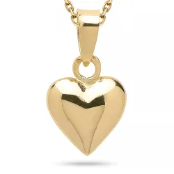 Herz Halskette aus vergoldetem Sterlingsilber und Anhänger aus 8 Karat Gold - Amoré