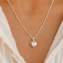 12 x 18 mm Herz Anhänger mit Halskette aus Silber und Anhänger aus Silber - Amoré