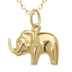 Elefant Halskette aus vergoldetem Sterlingsilber und Anhänger aus 8 Karat Gold - Gold Collection