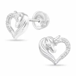 Herz Pferde Zirkon Ohrstecker in Silber - Little Ones