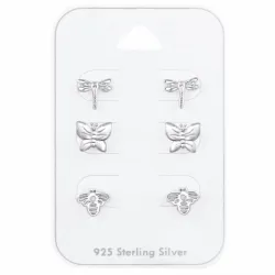 Schmetterlinge Ohrstecker in Silber