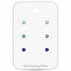 3 mm Bergkristall Ohrstecker in Silber - Little Ones