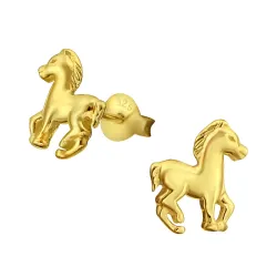 Pferde Ohrringe in vergoldetem Sterlingsilber - Little Ones