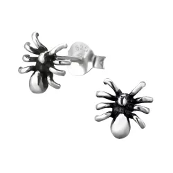 Spinne Ohrringe in oxidiertem Sterlingsilber