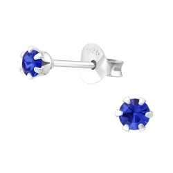 3 mm runden Ohrringe in Silber - Little Ones