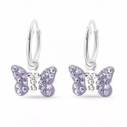 12 mm Schmetterlinge violettem Kreole in Silber
