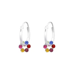 12 mm Blumen Kreole in Silber - Little Ones