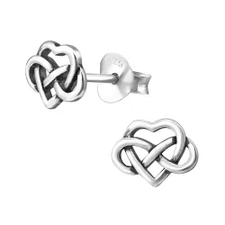 Herz Ohrstecker in oxidiertem Sterlingsilber - Little Ones