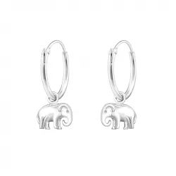 Elefant Kreolenohrringe in Silber
