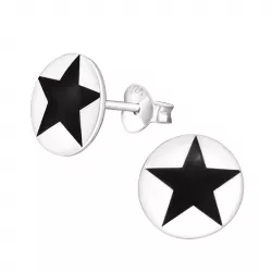Schwarzem Stern Ohrringe in Silber
