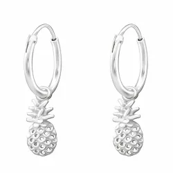 10 mm Ananas Kreolenohrringe in Silber