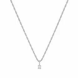 lab grown Diamant Anhänger mit Halskette in 925 karat Silber  0,035 ct
