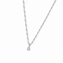 lab grown Diamant Anhänger mit Halskette in 925 karat Silber  0,035 ct
