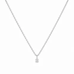 lab grown Diamant Anhänger mit Halskette in 925 karat Silber 0,062 ct