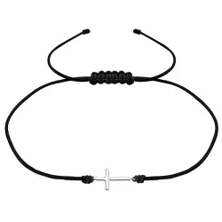 Kreuz Armband aus Nylon und Kreuzanhänger aus Silber