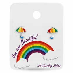 Regenschirm Ohrringen für Kinder in Silber - Little Ones