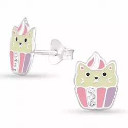Katzen Ohrringen für Kinder in Silber