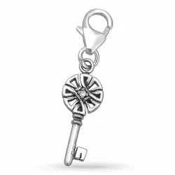 Schlüssel zirkon charms anhänger aus silber