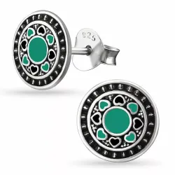 runder Emaille Ohrstecker in Silber - Little Ones