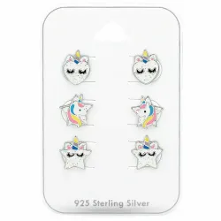 Einhorn Kinderohrringe in Silber - Little Ones