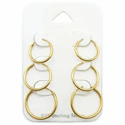 12 x 14 x 16 mm Kreole in vergoldetem Silber