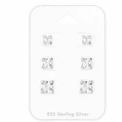 Zirkon Ohrstecker in Silber