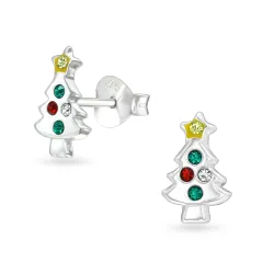 Weinachtsbaum Bergkristall Ohrstecker in Silber - Little Ones