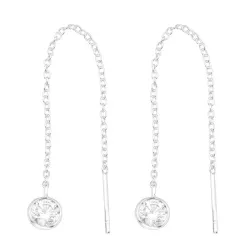 lange Zirkon Ohrhänger in Silber