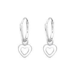 12 mm Herz Kreole in Silber - Little Ones