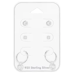 Zirkon Ohrstecker in Silber
