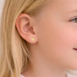 5 mm runden gelbe Ohrstecker in Silber - Little Ones