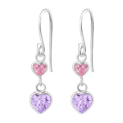 lange Herz Ohrringe in Silber - Little Ones