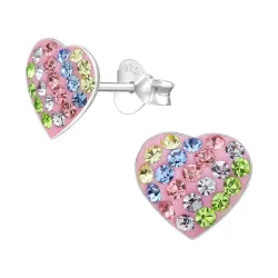 Herz pink Kinderohrringe in Silber - Little Ones