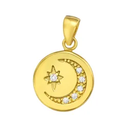 Mond und Stern Anhänger aus vergoldetem Sterlingsilber - Little Ones