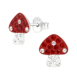 Pilz Kinderohrringe in Silber - Little Ones