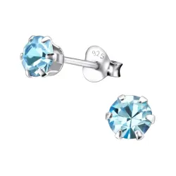 5 mm Bergkristall Ohrstecker in Silber - Little Ones