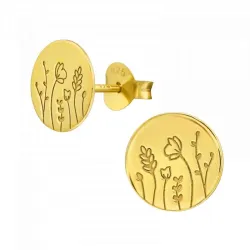 8 mm Blumen Ohrringe in vergoldetem Silber - Little Ones