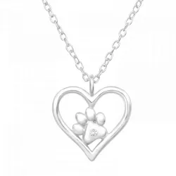 Herz Pfote Halskette mit Anhänger aus Silber - Little Ones