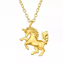 Pferde Halskette mit Anhänger aus vergoldetem Sterlingsilber