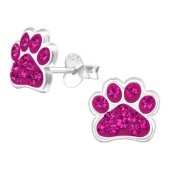 Pfote Kinderohrringe in Silber - Little Ones