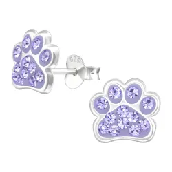 Pfote Kinderohrringe in Silber - Little Ones