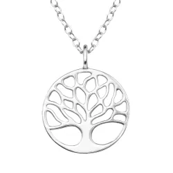 12 mm Lebensbaum Halskette aus Silber