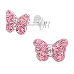 Schmetterlinge hellroten Kinderohrringe in Silber - Little Ones