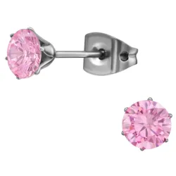 5 mm pink Zirkon Ohrstecker in Titan - Little Ones