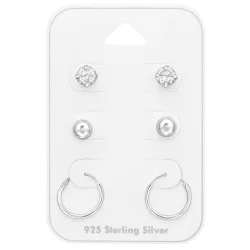 weißem Zirkon Ohrringe in Silber