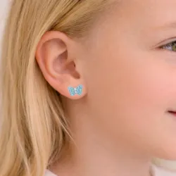 Schmetterlinge blauem Kinderohrringe in Silber - Little Ones