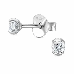 Ohrstecker in rhodiniertem Silber mit lab grown Diamant 